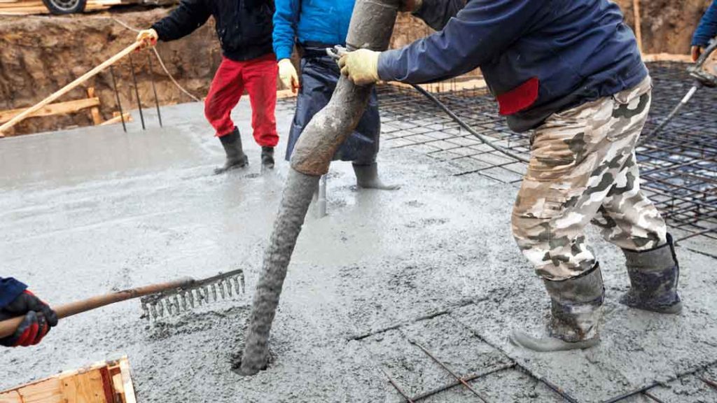 A concrete project pouring ongoing